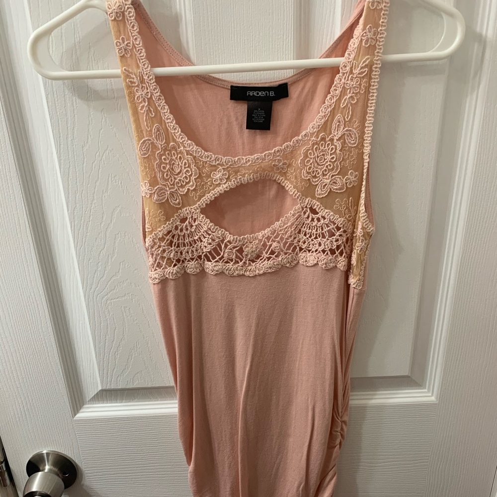 Arden B mini tank dress crochet blush small